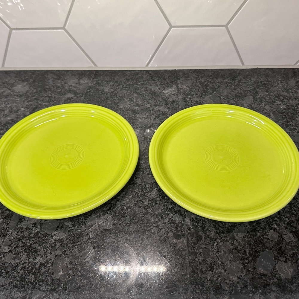 Fiestaware Lime Green Bistro Deep Salad Plates (2)